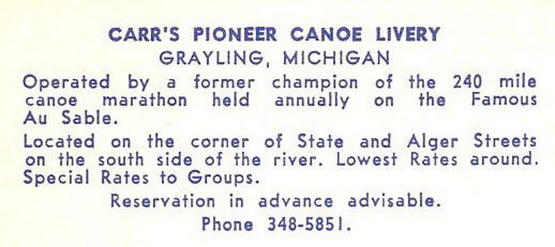 Au Sable Canoe (Carrs Pioneer Canoe Livery) - Vintage Postcard (newer photo)